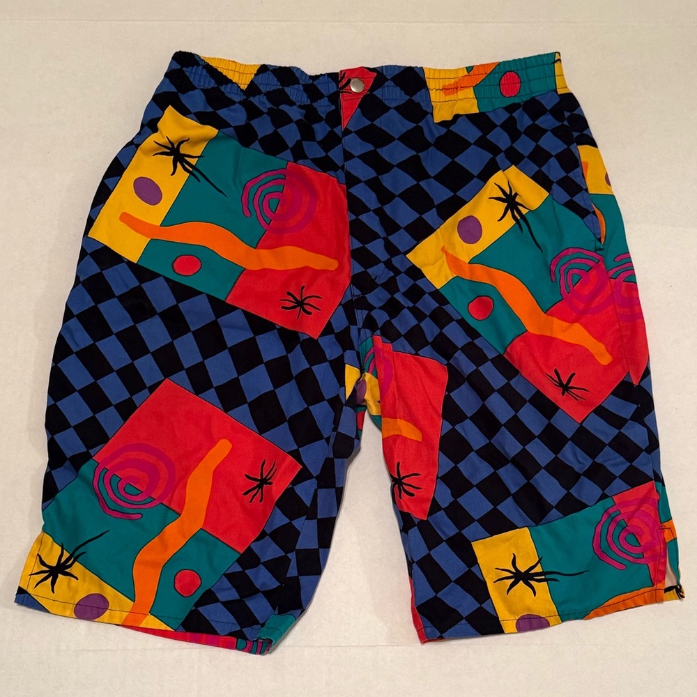Hobie 90s Retro Vintage Geometric Pattern Board Shorts